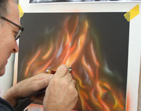 Airbrushbild, Motiv: Real Flames