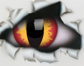 Airbrushbild, Motiv: Auge