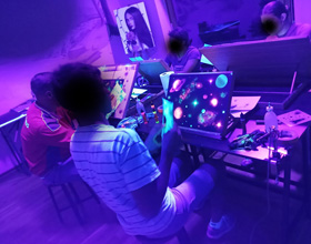 Airbrushbild, Motiv: Universum