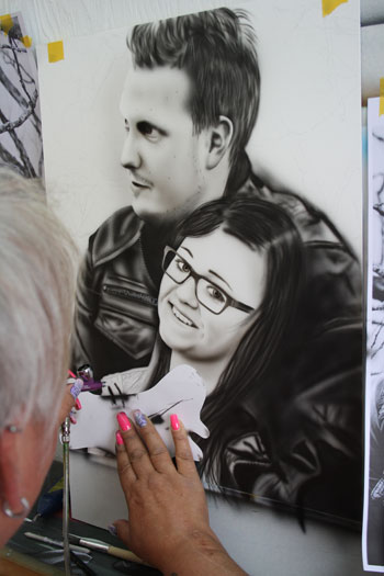 Airbrushbild, Motiv: Portrait eines Paares