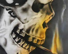 Airbrushbild, Motiv: Totenkopf